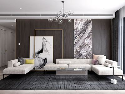 现代客厅沙发3d模型3d模型