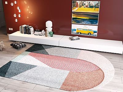 现代布艺地毯3d模型3d模型