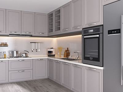 现代厨房厨具餐具电器组合3d模型3d模型