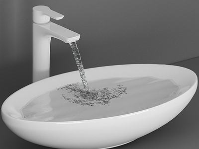 现代卫浴用品水龙头洗手盆3d模型3d模型
