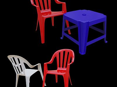 现代塑料椅凳3d模型3d模型