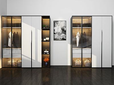 现代实木衣柜3d模型3d模型