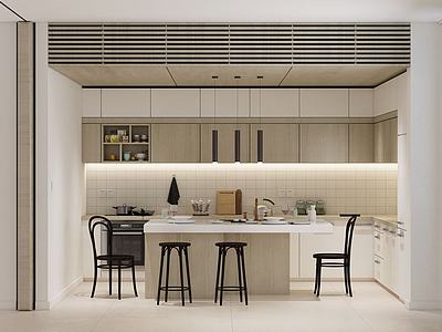 现代厨房橱柜3d模型3d模型
