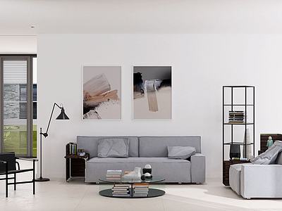 现代客厅沙发茶几休闲椅3d模型3d模型