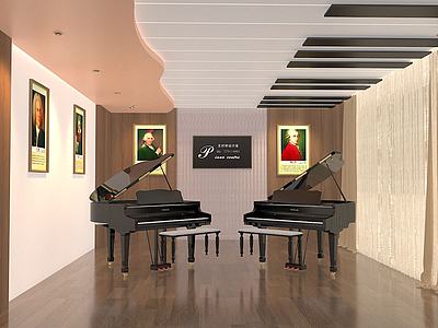 音乐教室钢琴培训机构3d模型3d模型