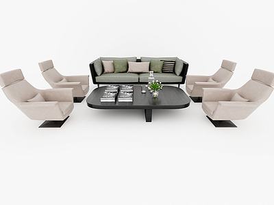 沙发茶几组合3d模型3d模型
