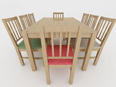 现代多人餐桌椅3d模型3d模型