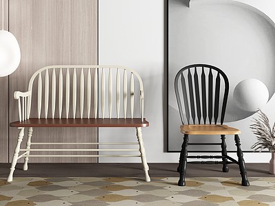 美式单椅3d模型3d模型