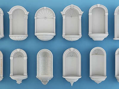 欧式墙面壁龛雕花构件3d模型3d模型