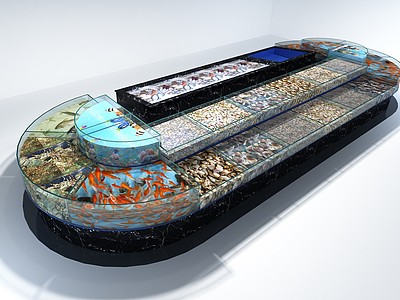 海鲜酒楼排挡超市鱼缸3d模型3d模型