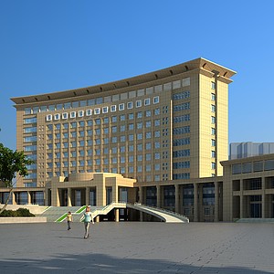 现代办公楼酒店3d模型