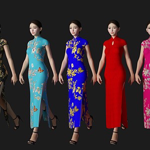 旗袍女人3d模型