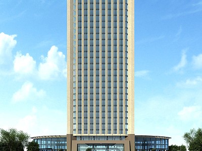 现代高层酒店办公楼3d模型3d模型