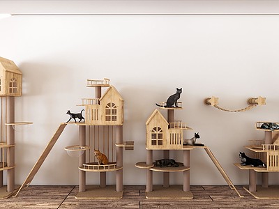 猫爬架猫窝3d模型3d模型