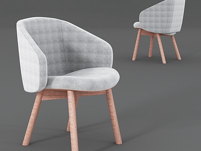 北欧休闲布艺单椅组合模型3d模型