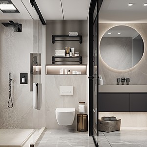 现代卫生间浴室柜3d模型