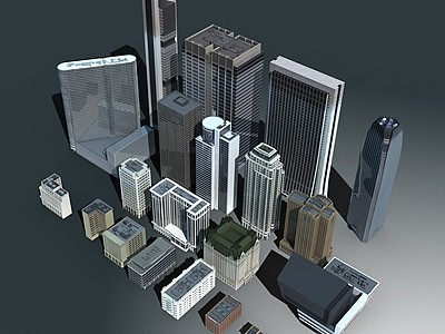 现代办公楼合集模型3d模型
