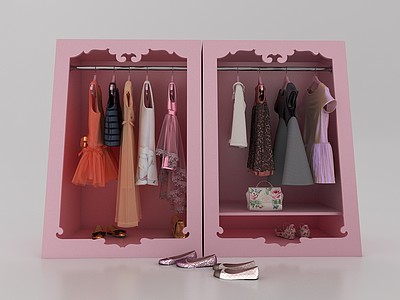 现代风格衣柜3d模型3d模型