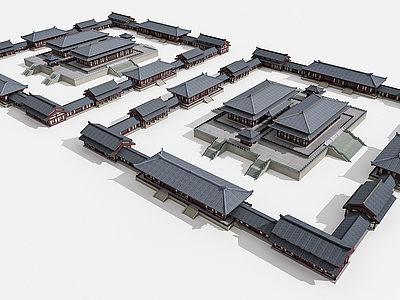 中式古建模型3d模型