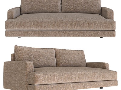 现代藕粉双人沙发模型3d模型