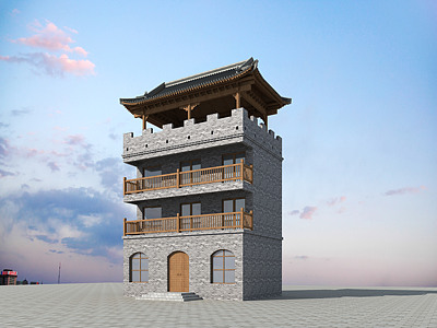 中式建筑中式古建观景台模型3d模型