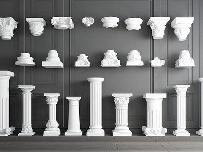 欧式罗马石膏柱模型3d模型