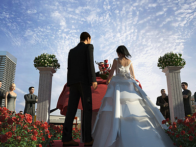 现代户外婚礼室外婚礼模型3d模型