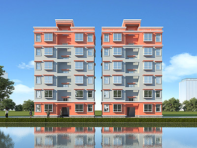 现代风格住宅楼模型3d模型
