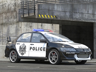 3d现代警车模型