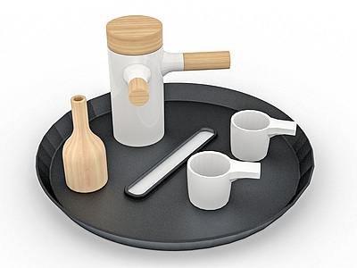 3d日式餐具茶具模型