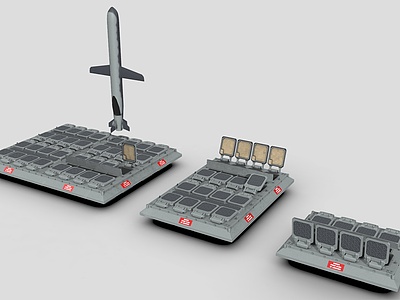 3d导弹垂发系统军事器材模型