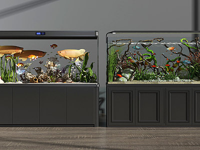 现代鱼缸水族模型3d模型