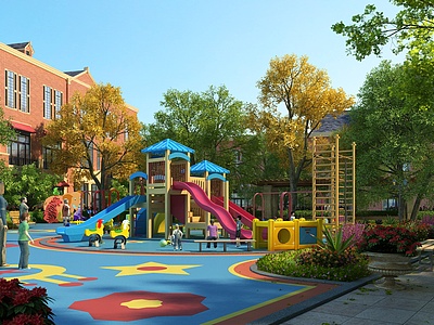 3d园林景观幼儿园娱乐设施模型
