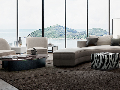 客厅弧形沙发模型3d模型