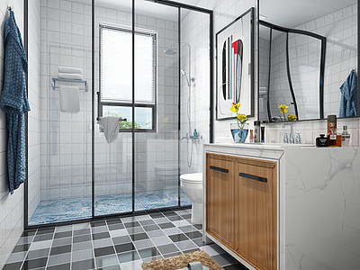 北欧浴室卫生间模型3d模型