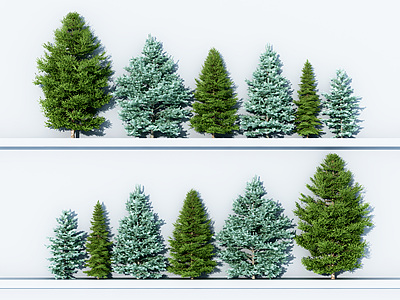 3d现代松树3D模型模型