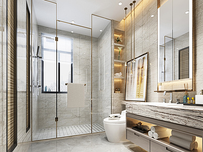卫生间浴室模型3d模型
