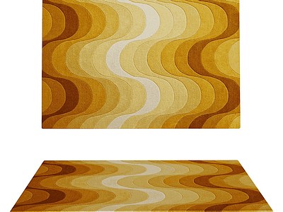 3d波浪纹渐变地毯模型