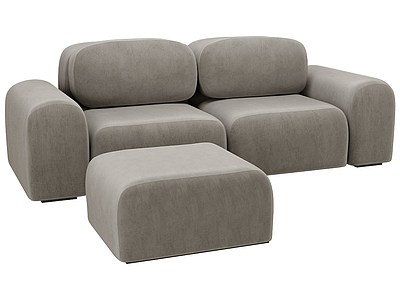 3demeka现代休闲面包沙发模型