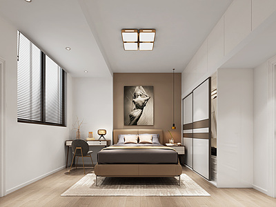 现代风格卧室模型3d模型
