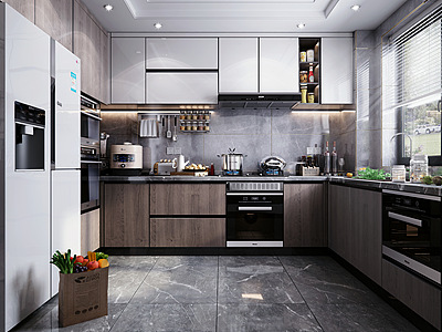 厨房橱柜厨房电器模型3d模型