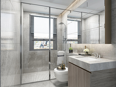 卫生间镜子浴室柜模型3d模型