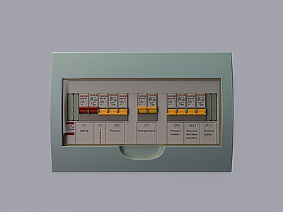 3d电闸箱开关室内家用配电盘模型