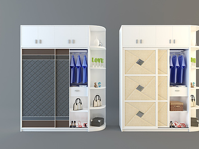 3d现代衣柜组合模型