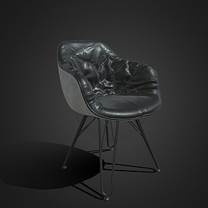 皮质休闲椅单人椅休闲沙发3d模型