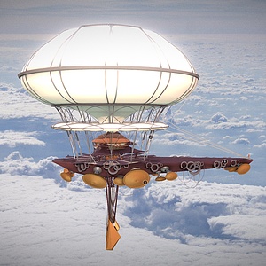 热气球飞艇空中气球艇3d模型