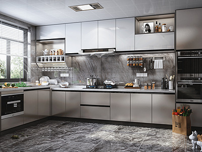 现代风格厨房橱柜模型3d模型