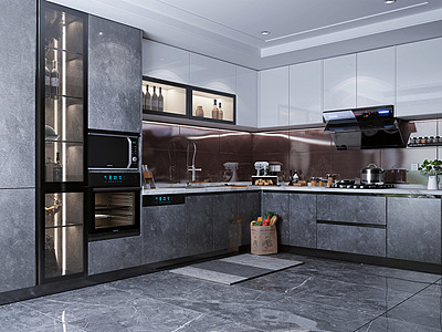 厨房橱柜厨房电器厨房用品3d模型