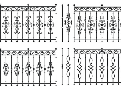 3d欧式古典欧式铁艺护栏模型