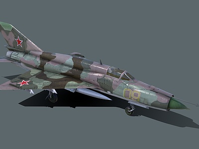 3d<font class='myIsRed'>苏式战斗机</font>米格21歼击机模型
